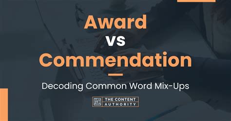 award  commendation decoding common word mix ups