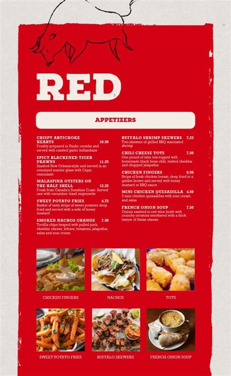 red steakhouse menu design template  musthavemenus