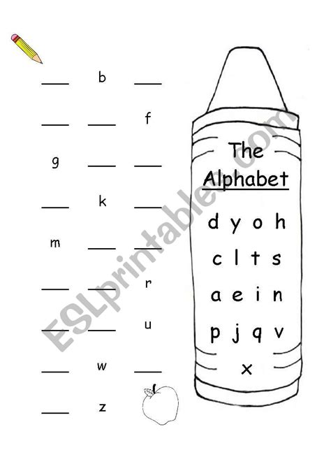 alphabet quiz esl worksheet  marimoe