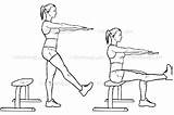 Squats Leg Single Bodyweight Bench Chair Exercise Workoutlabs sketch template