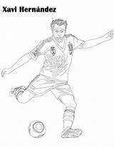 Coloring Soccer Player Pages Xavi Hernandez Sheet Famous Top sketch template