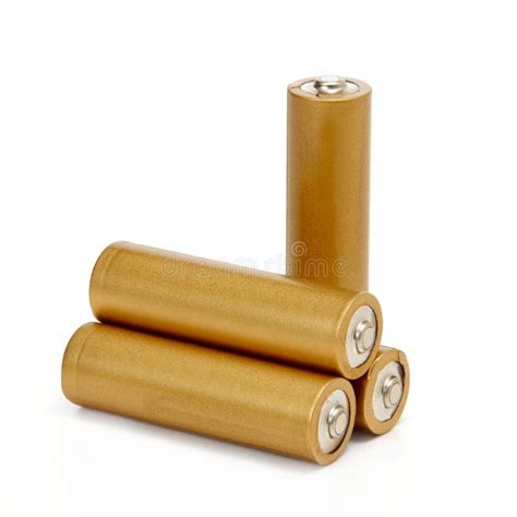 gold batteries stock photo image  electric energy