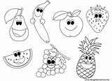 Fruit Coloring Pages Vegetables Groente Fruits Colouring Cartoon Preschool Printables Kindergarten sketch template