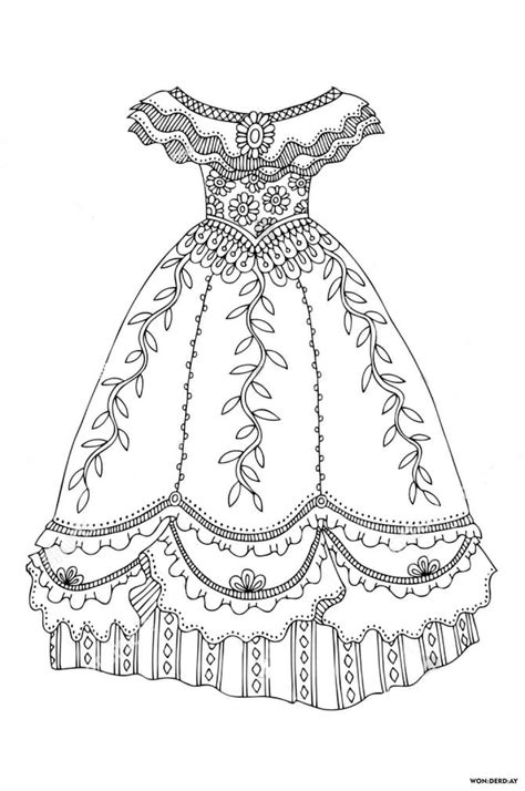 dress coloring pages beautiful coloring pages  print