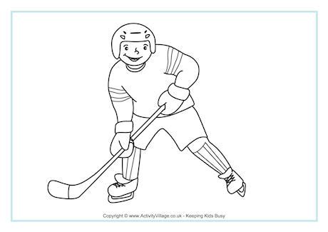 ice hockey colouring page