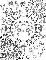 Zodiac Astrology Adults Mandala Astrological Wicca Embroidery sketch template