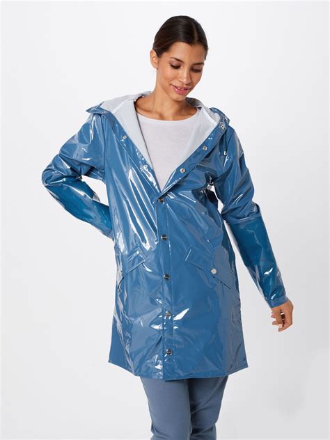rains regenjacke  long jacket damen blau groesse xxsxs rains