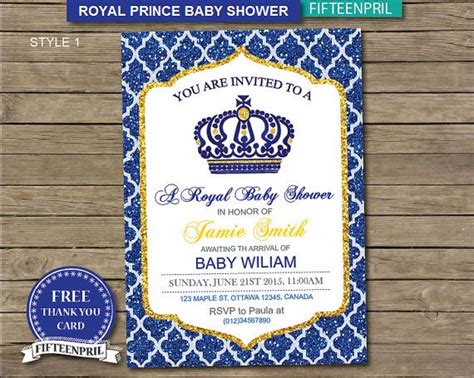 instant  royal prince baby shower invitation   tha