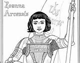 Coloring Catholic Christian Margaret Scotland St Arc Joan sketch template