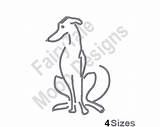 Embroidery Greyhound sketch template