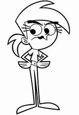 Coloring Pages Fairly Odd Parents Cartoon Characters Book Drawings Disney Vicky Graffiti Books Drawing Easy Cute sketch template