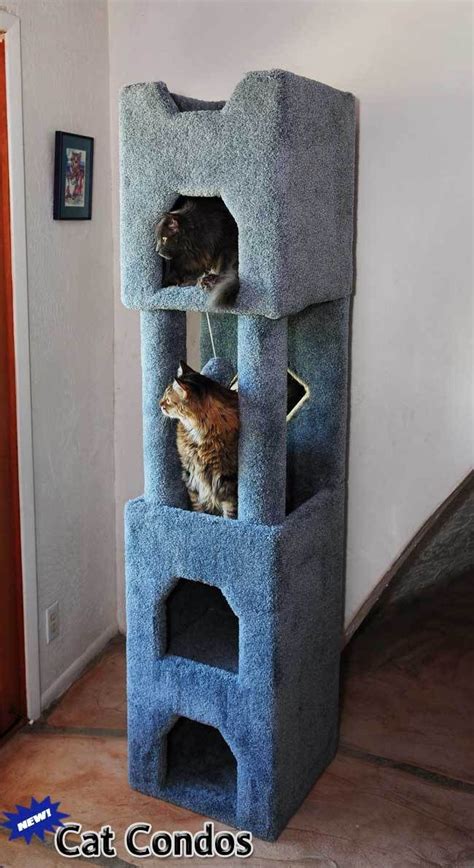 features cat tower solid wood square box design   hiding