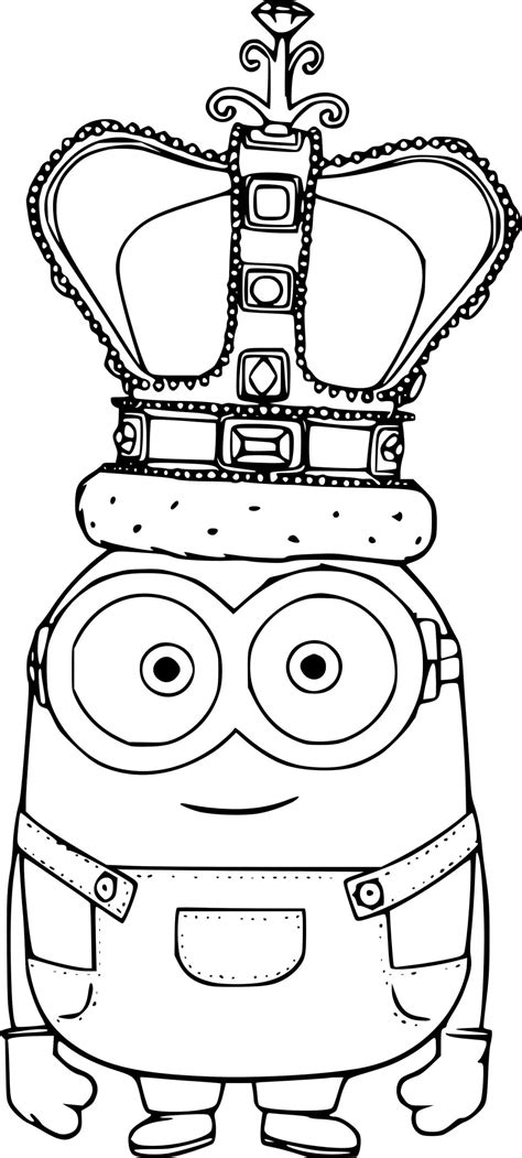 bob minion   crown coloring pages coloring cool