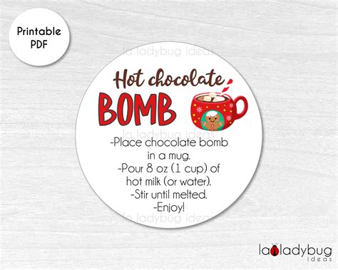 hot cocoa bomb tags  printable