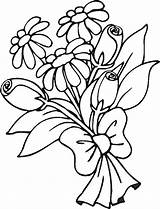 Coloring Bouquet Flowers Pages Printable Clipart Kids Color Print Childrens sketch template