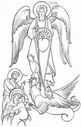 Archangel Victorious Coloringhome Designlooter sketch template