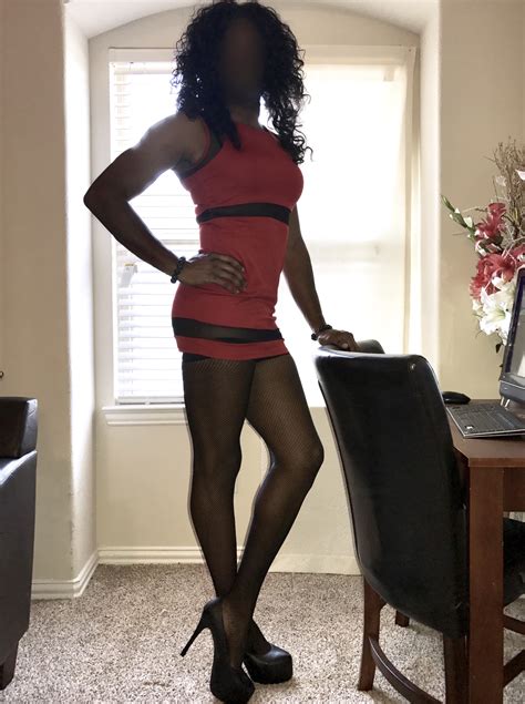 ebony crossdresser sissy gina in high heels photo 18