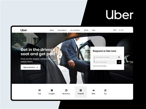 uber homepage redesign uplabs