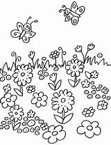 Blumenwiese Ausmalbilder Malvorlage Schmetterlinge Wiese Kostenlose Ausmalen Malvorlagen Schmetterling Wiesenblumen Familie Kinder Bunt Printemps Kindergarten Schablonen sketch template