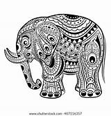 Pages Coloring Ella Ivory Elephant Zentangle Vector Hand Template Ink sketch template