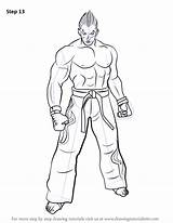 Tekken Mishima Kazuya Draw Drawing Step Drawingtutorials101 Tutorials sketch template