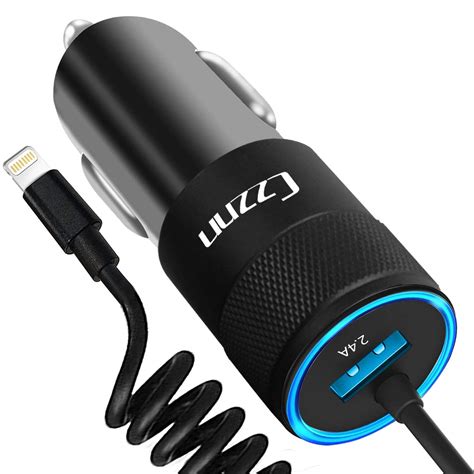 iphone car charger  rapid usb car charger  coiled lightning cable  iphone