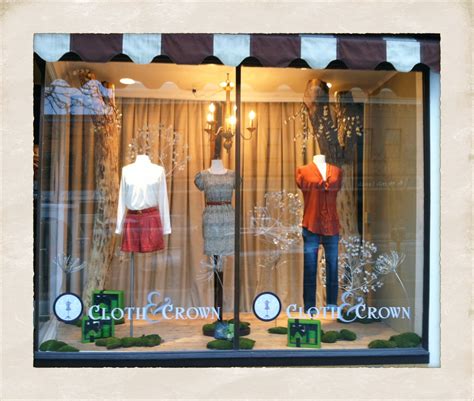 boutique window display window display  cloth crown boutique