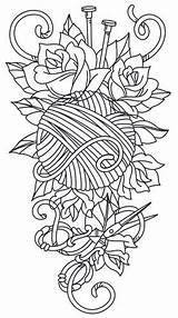 Knitting Embroidery Sewing Tatuaje Oke sketch template