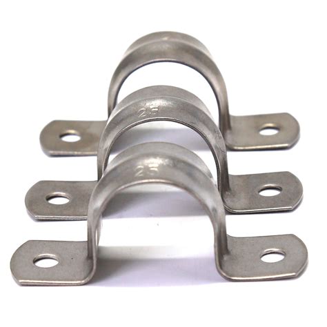 heavy duty steel saddle clamps accommodate mm pipes   holes
