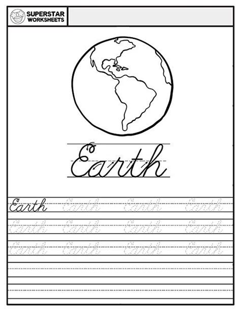 planets worksheets cursive handwriting worksheets spelling