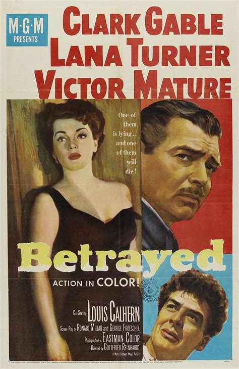 betrayed 1954 clark gable movie posters lana turner