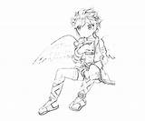 Pit Dark Icarus Kid Angel Coloring Pages Another sketch template