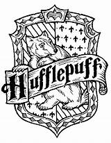 Hufflepuff Hogwarts Crests sketch template