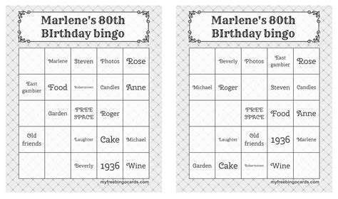 kostenloses printable birthday bingo card