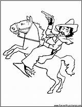 Coloring Cowboy Pages Horse Fun sketch template