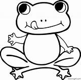 Frog Coloring Pages Outline Printable Cute Frogs Easy Animal Kids Cartoon Simple Funny Print Vector Sheets Small Amphibian Animals Format sketch template