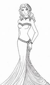Coloring Pages Aphrodite Gown Beautiful Mewarnai Color sketch template