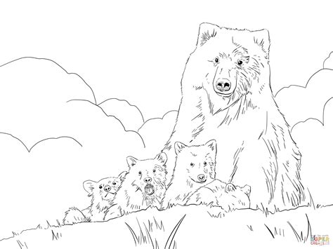 cute grizzly bear coloring pages febi art