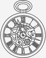 Tattoo Clock Pocket Steampunk Drawing Gears Drawings Tattoos Designs Stencils Stencil Coloring Line Clipart Pages Urbanthreads Tick Tock Gear Watches sketch template
