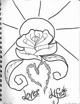 Thorns Rose Heart Drawing Getdrawings sketch template