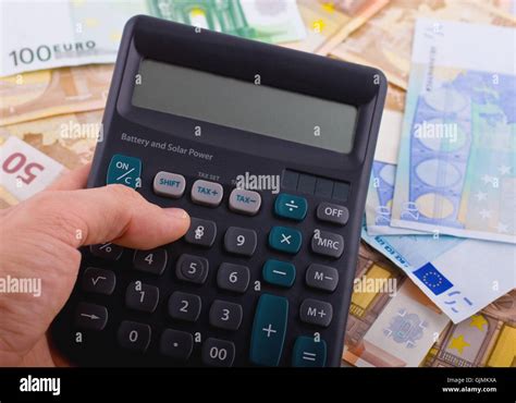 calculator euro pocket calculator stock photo alamy