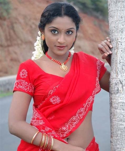 men women photos akshaya hot navel show in red dress