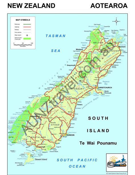 map   zealand south island aunztravel