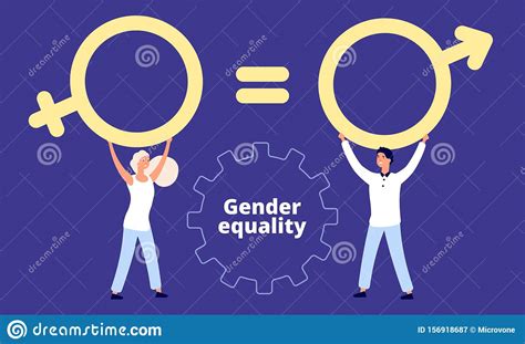 gender equality concept flat vector male and female characters with