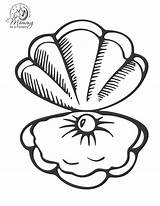 Coloring Shell Pages Oyster Clam Colouring Shells Drawing Sea Clipart Pearl Open Seashells Color Cartoon Diving Printable Ariel Giant Drawings sketch template
