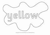 Yellow Colouring Splats Pages Colour sketch template