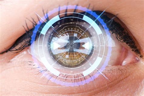 concept  sensor implanted  human eye stock image image  electronic authentication
