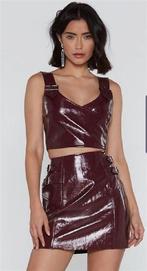 love this leather dresses shiny skirts leather skirt