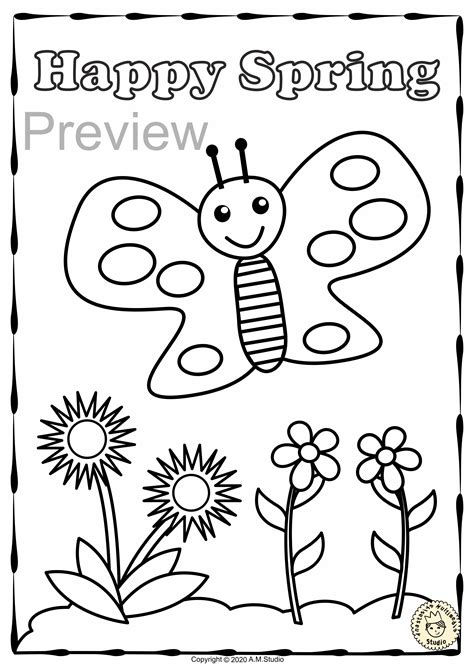 spring coloring pages activity includes   coloring