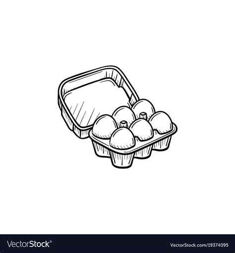 eggs  carton pack hand drawn sketch icon vector image